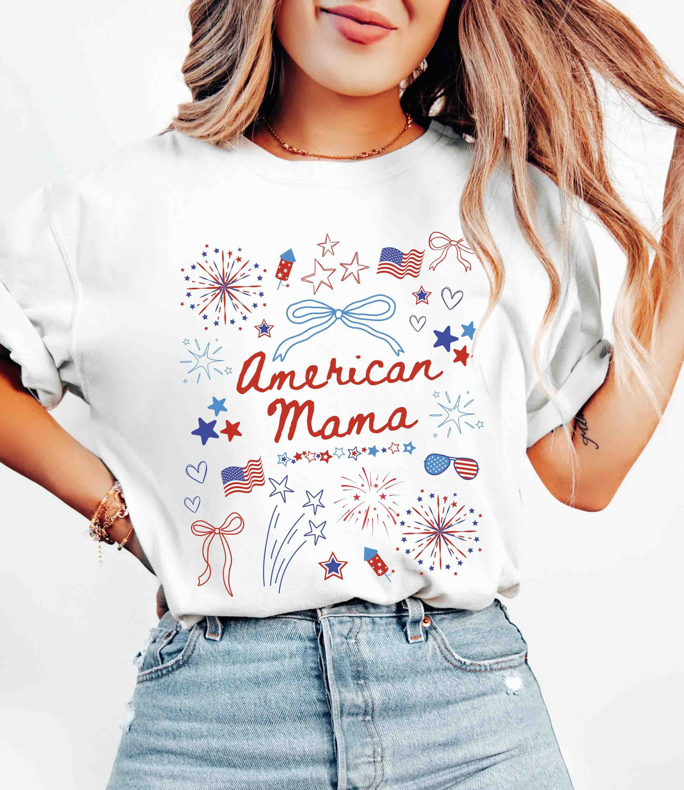4th of July Mom American Mama Tee