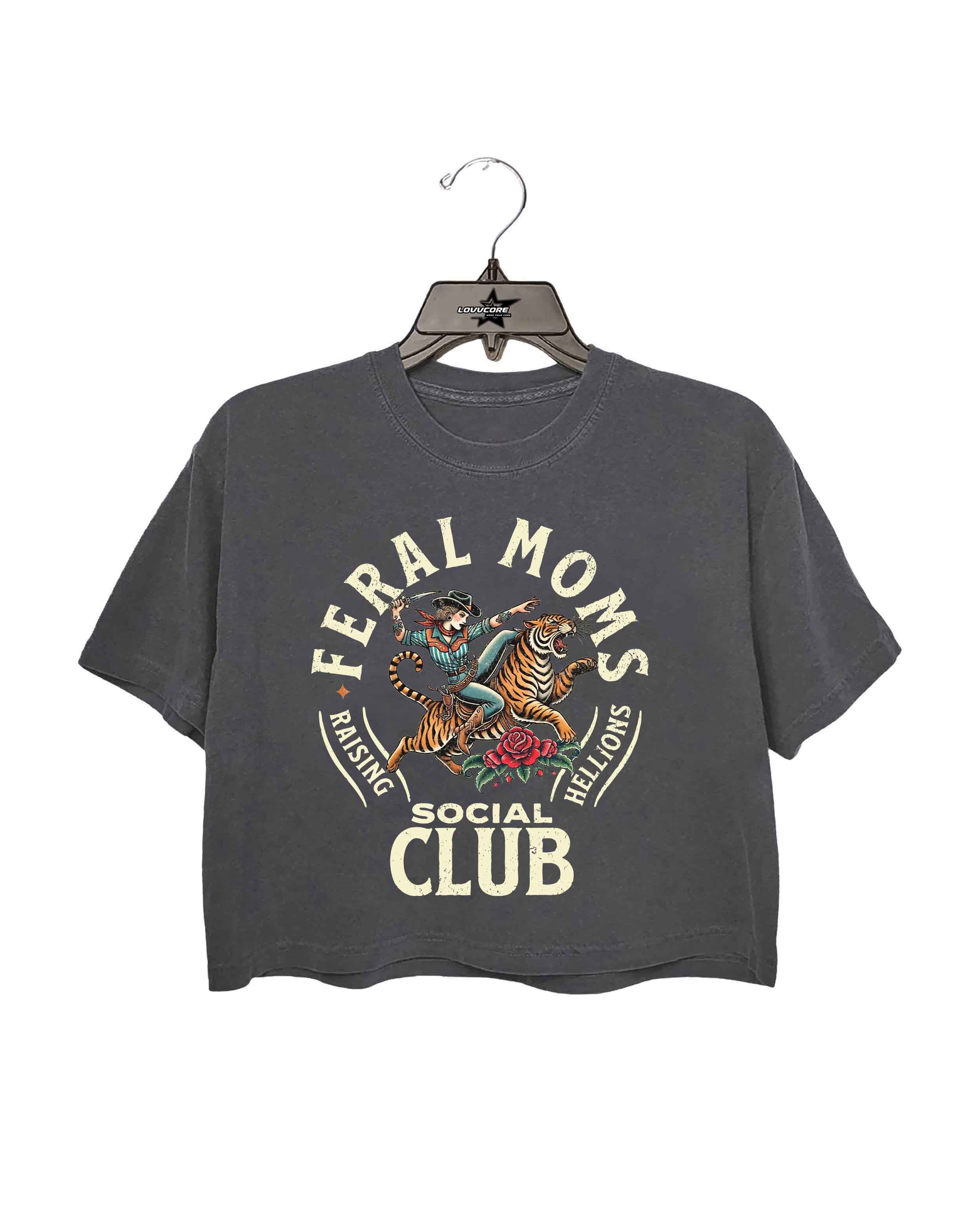 Feral Moms Social Club Crop Tee