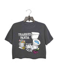 Trashed Panda Funny Drunk Raccoon Crop Tee