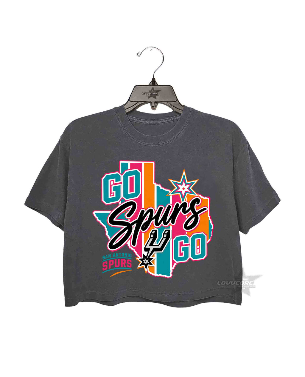 Go Spurs Go San Antonio Basketball Fan Crop Tee