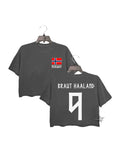 Retro Haaland 9 Norway Soccer Crop Tee