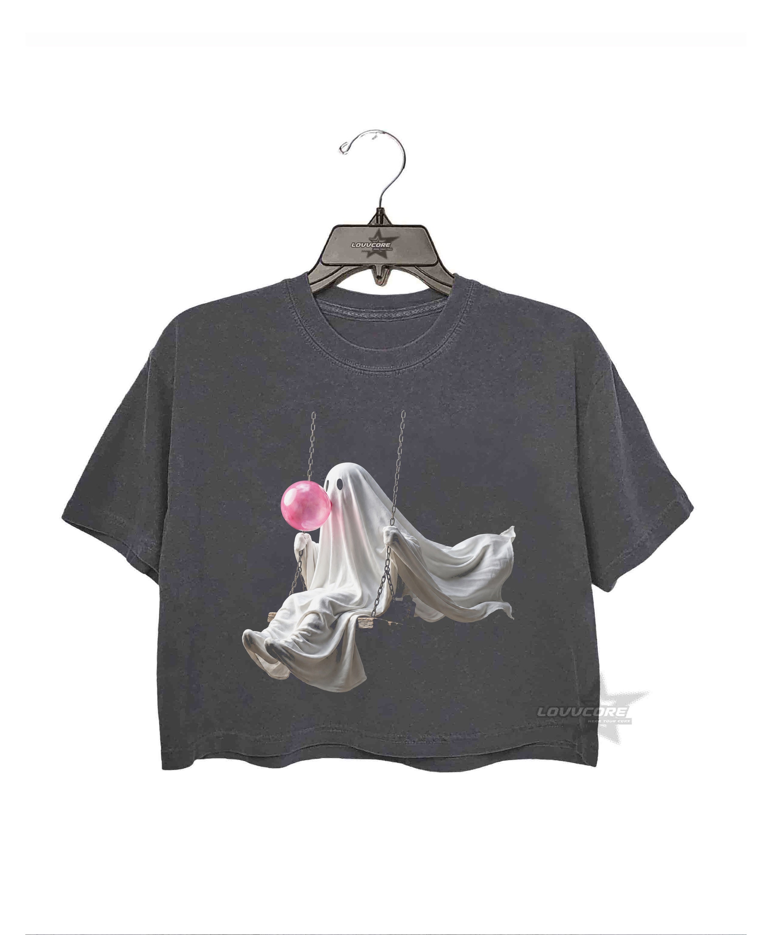 Ghost Swinging Bubblegum Crop Tee